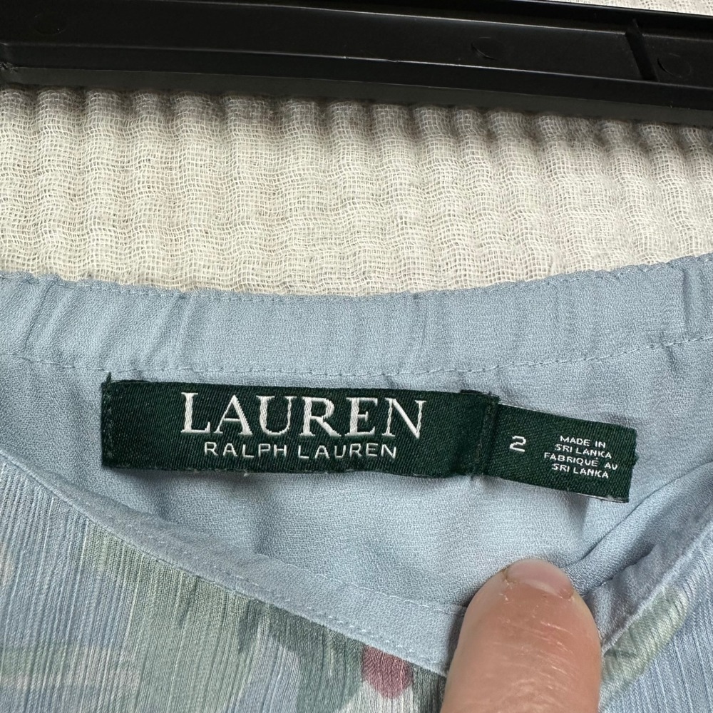 Lauren Ralph Lauren Chiffon Floral Maxi Skirt Sz 2 Tiered Boho Cottagecore Lined - Picture 4 of 8
